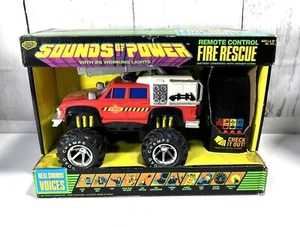 RARE 1991 VINTAGE REMOTE CONTROL FIRE RESCUE TRUCK ROAD CHAMPS SOUNDS OF POWER - Picture 1 of 4