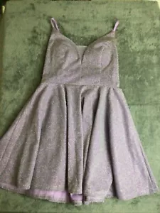 Neu mit Etikett Ever Pretty violettes Kleid Netzeinsatz Glitzer Trägerkleid Größe 2XL/US 12 - Bild 1 von 12