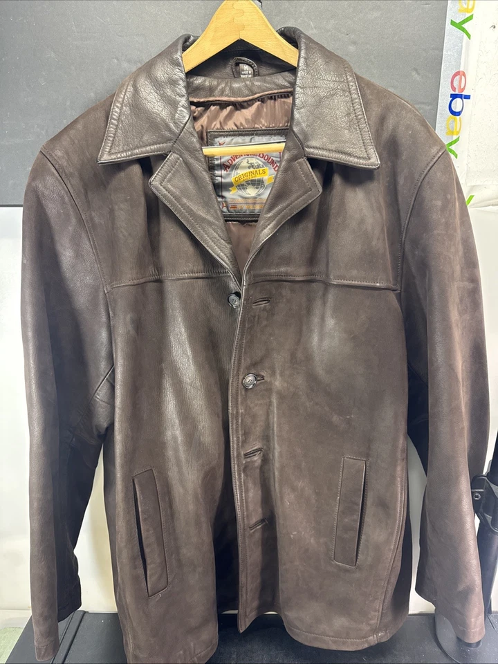 Abrigo Chaqueta Wilsons Cuero Aventura Encuadernado Originales Marrón Para Hombre Talla Mediana M Foto 1 de 4