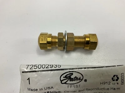 União de anteparo de compressão de freio a ar Gates G32300-0404, 1/4" - Imagem 1 de 4