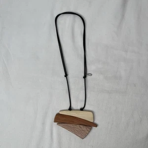 Sylca Wooden statement Necklace, adjustable, boho, retro, lightweight. - Picture 1 of 7