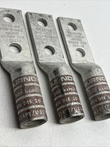 Burndy Lugs YA34-2N, 500 KCMIL CU Brown Die 299/20 Industrial 🔥 Crimp On - Picture 1 of 5
