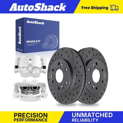 Front Drilled Slotted Brake Rotors Calipers for GMC Sierra 1500 Classic V8 - Image 1 of 4