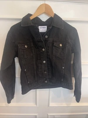 Abrigo chaqueta vaquera recortada utilitaria negra para mujer OLD NAVY talla pesada XS USADO EN EXCELENTE ESTADO ✨ Foto 1 de 4