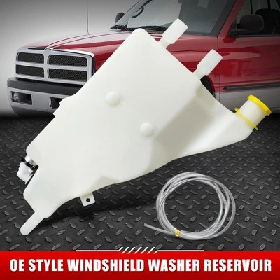 FOR 94-99 DODGE RAM 1500-3500 WINDSHIELD WASHER FLUID RESERVOIR TANK W/ CAP+PUMP - Image 1 of 3