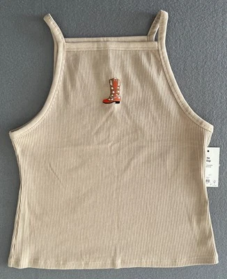 SO Womens Brown L Cowboy boot Strappy Junior Knit Tank Top NWT - Image 1 of 4