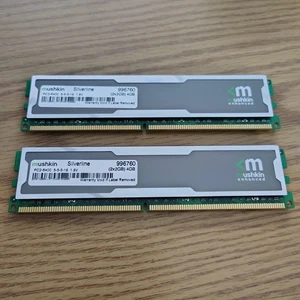 Mushkin Enhanced Silverline DDR2-800 RAM 4GB Kit (2x2GB) PC2-6400 5-5-5-18 1.8V - Picture 1 of 7