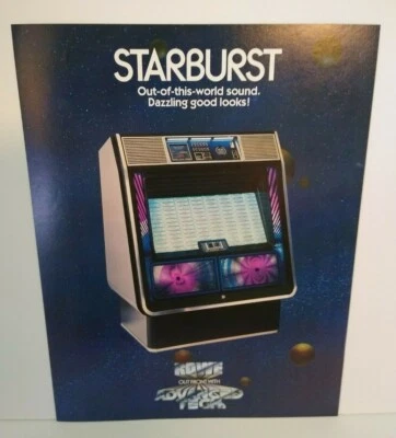 Rowe Starburst Jukebox FLYER Original Phonograph Music Paper Artwork Sales Sheet - Image 1 of 4
