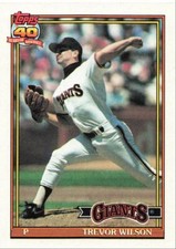 1991 Topps Baseball Trevor Wilson San Francisco Giants #96