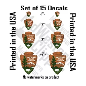 15 US National Park Service decals stickers. 4" DOI NPS - Foto 1 di 6