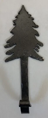 Blacksmith Artisan Metal Forged Pine Tree Wall Hook Cabin Decor - Image 1 of 4