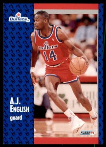 1991-92 Fleer A.J. English RC Washington Bullets #206
