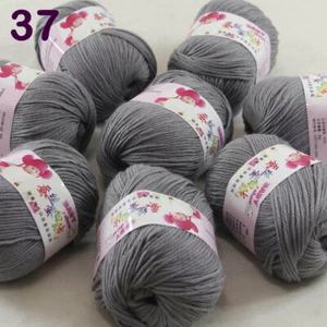 Sale New 8 Balls x 50gr Cashmere Silk Wool Hand Knit Wrap Shawls Crochet Yarn 37 - Picture 1 of 12
