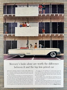 Ford Mercury Park Lane auto convertibile cane alano 1960 pubblicità stampa d'epoca - Foto 1 di 1