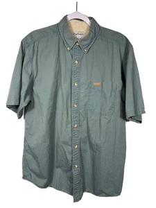 Vintage Carhartt Green Denim Short Sleeve Button Up Pocket Shirt Men's L Large - Bild 1 von 8