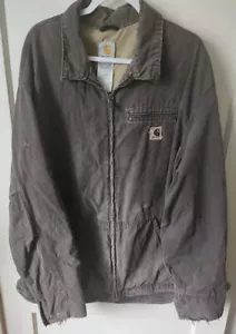 Giacca Vintage Thrashed Brown Carhartt Distrutto Taglia 2XL - Foto 1 di 14
