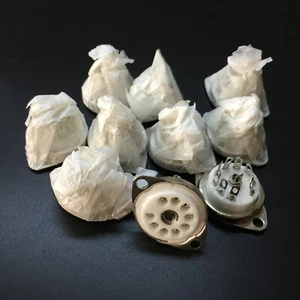 2Pcs 9Pin Ceramic Vacuum Tube Socket Valve Base Fr 12AX7 12AU7 ECC83 ECC82 6DJ8 - Picture 1 of 5