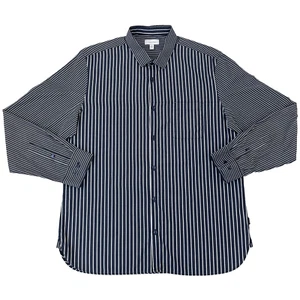 Calvin Klein Shirt Mens Large Blue White Pinstripe Button Up Long Sleeve Preppy - Picture 1 of 9