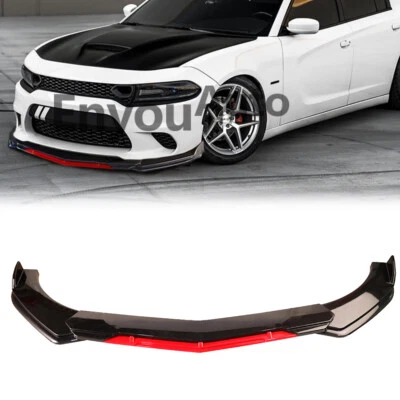 Difusor divisor alerón labial parachoques delantero negro rojo brillante para Dodge Viper Foto 1 de 4