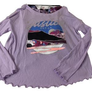 Justice Sport 2Fer Top Girls XL 16/18 Long sleeve Top & Sport Bra Set split back - Picture 1 of 13