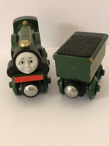 Emily And Tender Thomas The Tank Engine Wooden Railway Magnet Trains 2003 - Picture 1 of 12