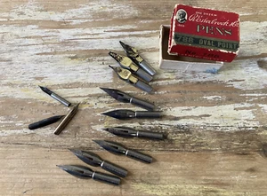 Vintage Metall Dip Stift Feder Esterbrook Speedball verschiedene Kalligraphie - Bild 1 von 8