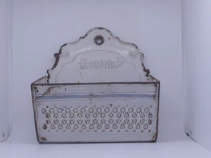 Antigua olla de cebolla antigua olla de cebolla almacenamiento esmalte decoración de cocina chapa vintage - Imagen 1 de 7