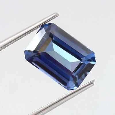 Natural 5.95 Ct Ceylon Blue Sapphire Emerald Cut Certified Rare Loose Gemstone - Image 1 of 4