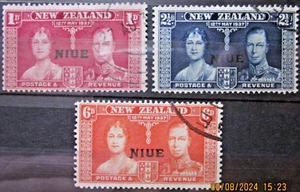 NIUE ~ S.G. 72 - 74 ~ 1937 CORONATION STAMPS ~ VFU #04205 - Picture 1 of 1
