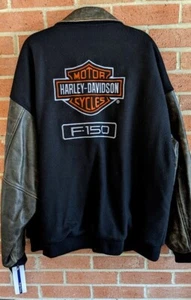 Ford F150 Harley Davidson Nueva Para Hombre XXL Bordada Chaqueta Universitaria Lana Cuero - Imagen 1 de 10