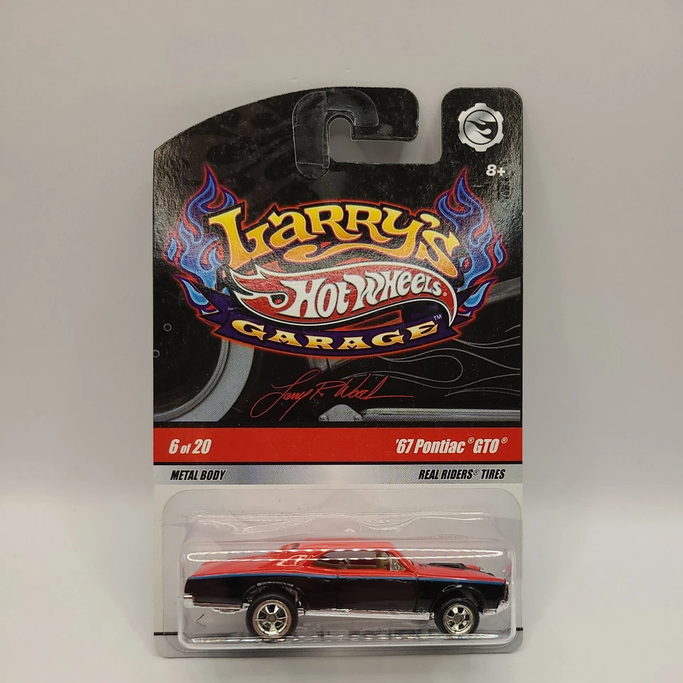 HOT WHEELS LARRY'S GARAGE 67 PONTIAC GTO COCHE ROJO NEGRO AZUL RAYA Foto 1 de 4
