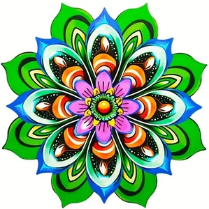 Metal Flower Wall Decor 13” Wall Art Decorations Rustic Home Deco... Green - Picture 1 of 4