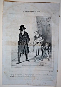 Original HONORE DAUMIER lithograph, Charivari, 1840s, 14 3/4" x 10 1/4" 199 - Picture 1 of 1