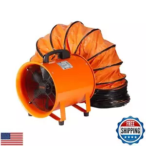 VEVOR Portable Utility Blower Fan, 8 Inch 195W 1070 CFM Heavy Duty Cylinder A - Picture 1 of 5