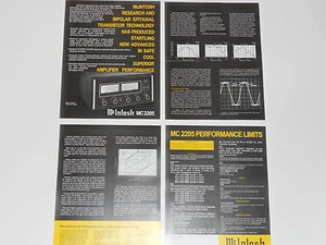 Folleto amplificador McIntosh MC2205 4 páginas, especificaciones, información, artículos - Imagen 1 de 1
