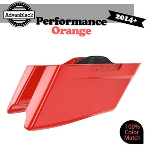 PERFORMANCE ORANGE CVO Tapered Extended Saddlebag Fits 14+ Harley Touring - Picture 1 of 7