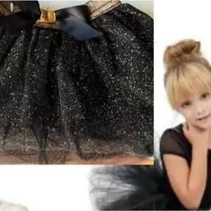 Ballerina Tutu 18M 24M Toddler Skirt Black Gold Sparkle Christmas Costume Dance - Picture 1 of 8