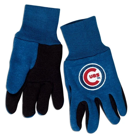 Chicago Cubs Two Tone Adult Size Gloves [NEW] NFL Work Hands Scarf Hat Cover