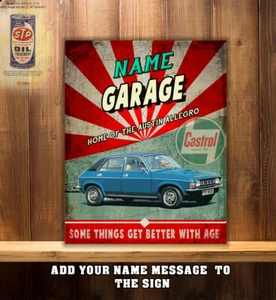 Personalised Austin Allegro Garage Workshop Shed Vintage Metal Wall Sign CS31 - Picture 1 of 2