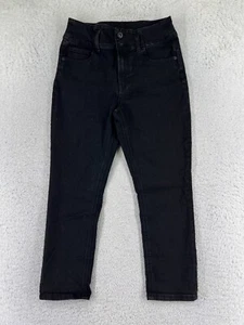 No Boundaries Pants Women 11 Black Denim Jeans Straight Leg High Rise Crop 26x23 - Picture 1 of 16
