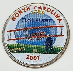 # C1354  U.S. STATE QUARTERS  COLORIZED  COIN,  NORTH CAROLINA  2001-D - Picture 1 of 2