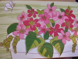 Kay Dee Designs Set Of 8 Vinyl Placemats NEW Floral Print - Picture 1 of 2