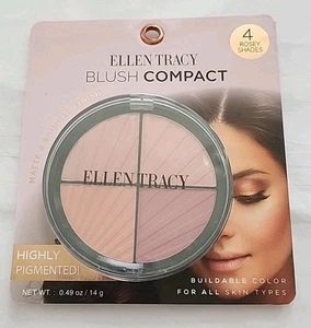 New Ellen Tracy - ROSY BLUSH COMPACT - 4 ROSEY Shades - Matte & Shimmer Finish - Picture 1 of 3