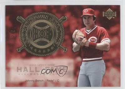 2005 Upper Deck Hall of Fame Cooperstown Calling Gold /5 Johnny Bench HOF - Image 1 of 2