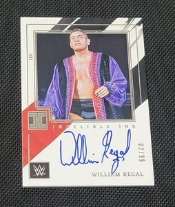 2022 Panini WWE Impeccabile WILLIAM REGAL INCHIOSTRO INDELEBILE SU CARD AUTO /99 - Foto 1 di 3