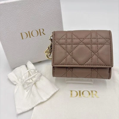 Muy Bonito Artículo✨Dior Dama Dior Lotus Cartera Tríptica Marrón Foto 1 de 4
