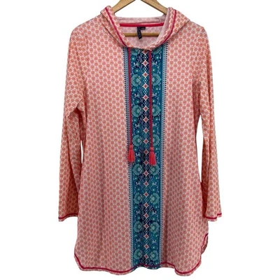 Vestido de Natación Aqua Et Sol Con Capucha UPF 50 Naranja Azul Aqua Estampado Talla Grande Foto 1 de 4