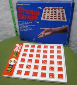SHAKE BINGO board game Schaper kids 1977 w/ dice & chips OG box - Picture 1 of 2