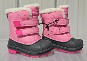 Cat & Jack Little Girls' Size 6 Pink & Gray Snow Boots w/ Faux Fur Lining - Picture 1 of 6