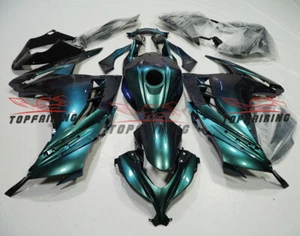 Green Blue Chameleon Fairing Kit w/Tank For Kawasaki Ninja 300 2013-2017 EX300 - Picture 1 of 16